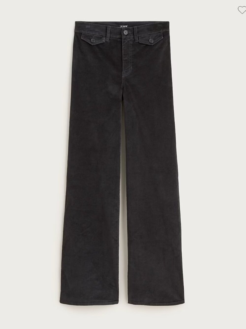 NWT J.Crew Wid-Leg Trouser in Black Washed Velvet 33/16 - Picture 6 of 6